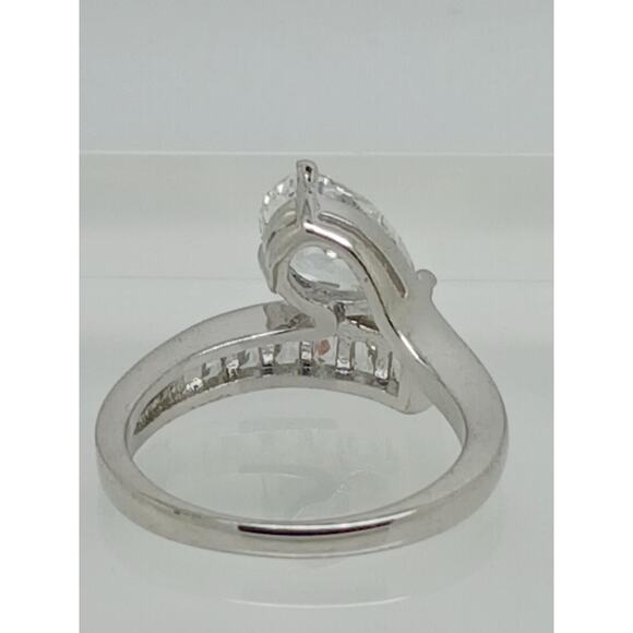 2.4CT Vintage Gold Plated Pear Radiant Cut Sim Diamond CZ Engagement Ring - Picture 3 of 10